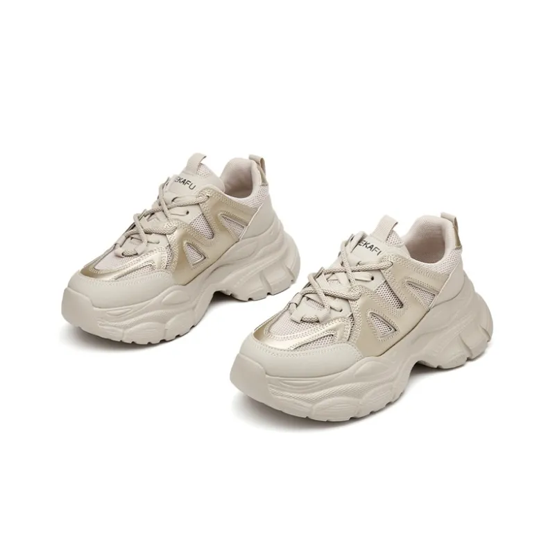 KEKAFU Slip-Resistant Height Increasing Low-Top Chunky Sneakers Women's-8
