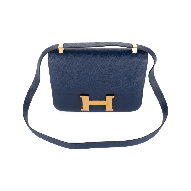 HERMES Constance Epsom Leather Shoulder Bag Crossbody Bag Women's 7U Navy Navy-4