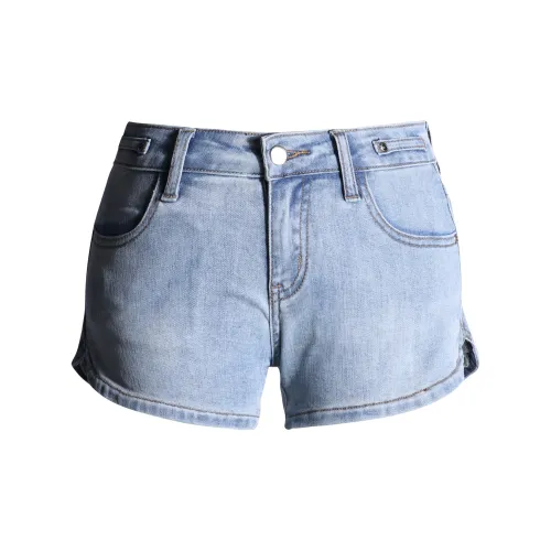 BASIC HOUSE Denim Shorts Women's Aqua Blue