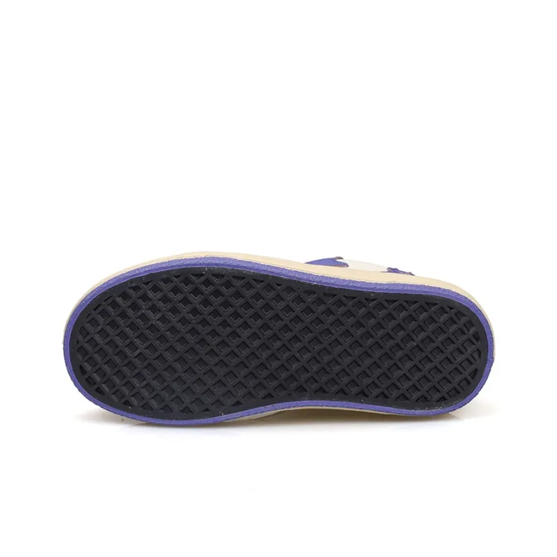 B10CROWN Anti Slip Wear Resistant Low Top Skateboard Shoes Women's White Blue-4