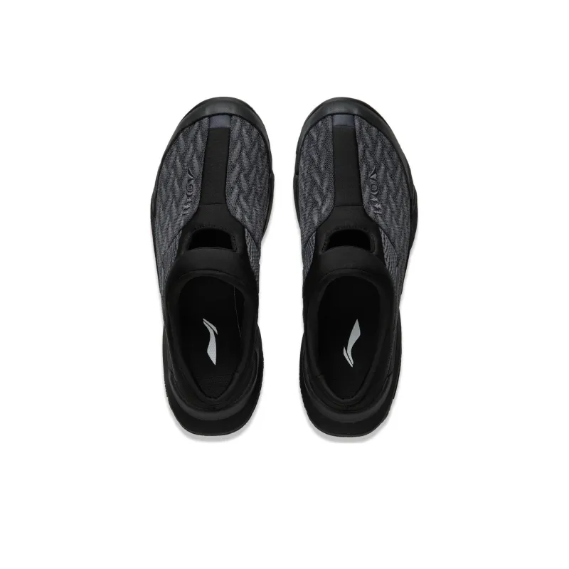 LiNing CF Tracing Collection Hiking Slipper Cushioning Wear Resistant Low Top Casual Shoes Unisex Black-3