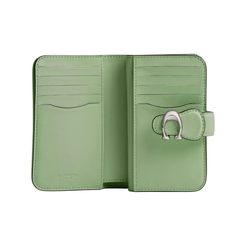 COACH Tabby Leather Coin Purses Wallets Medium Size Women's Silver & Light Happy Fruit Color-1