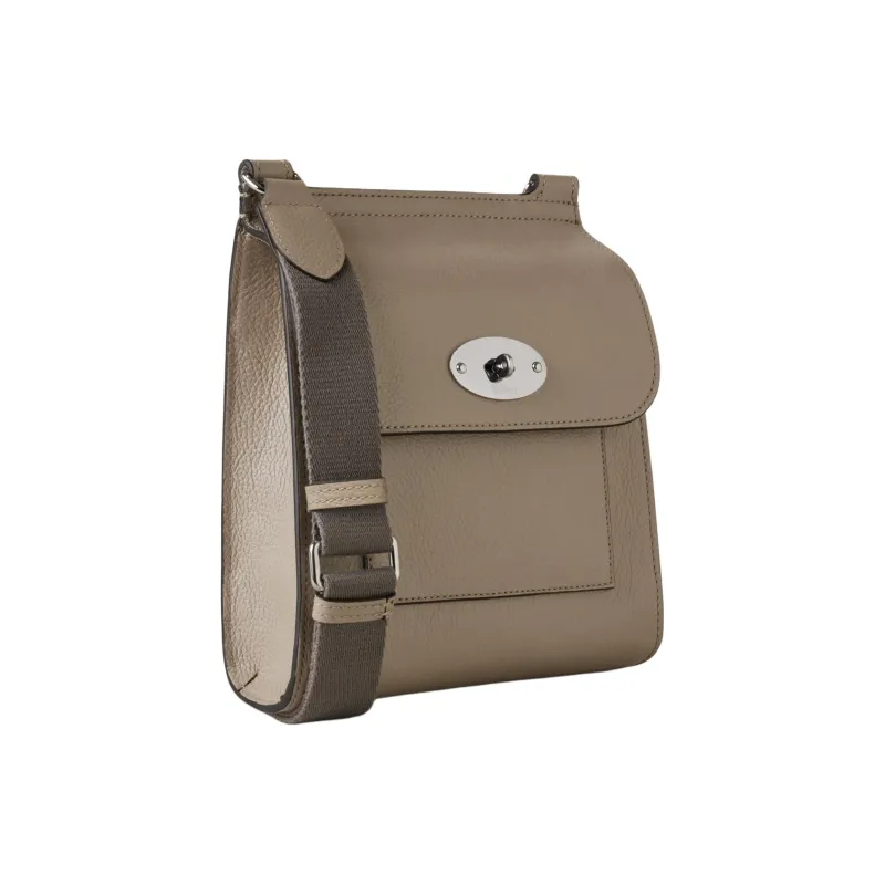 Mulberry Small Grain Leather Messenger Bag Shoulder Bag Crossbody Bag Small Size Women's Sand White-1