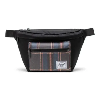 Herschel Recycled Fabric Sling Bags One Shoulder Crossbody Fanny Pack Unisex Black Plaid