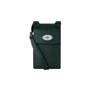 Mulberry Grain Leather Cell Phone Pouch, Shoulder Bag, Crossbody Bag Mini Women's Classic Green