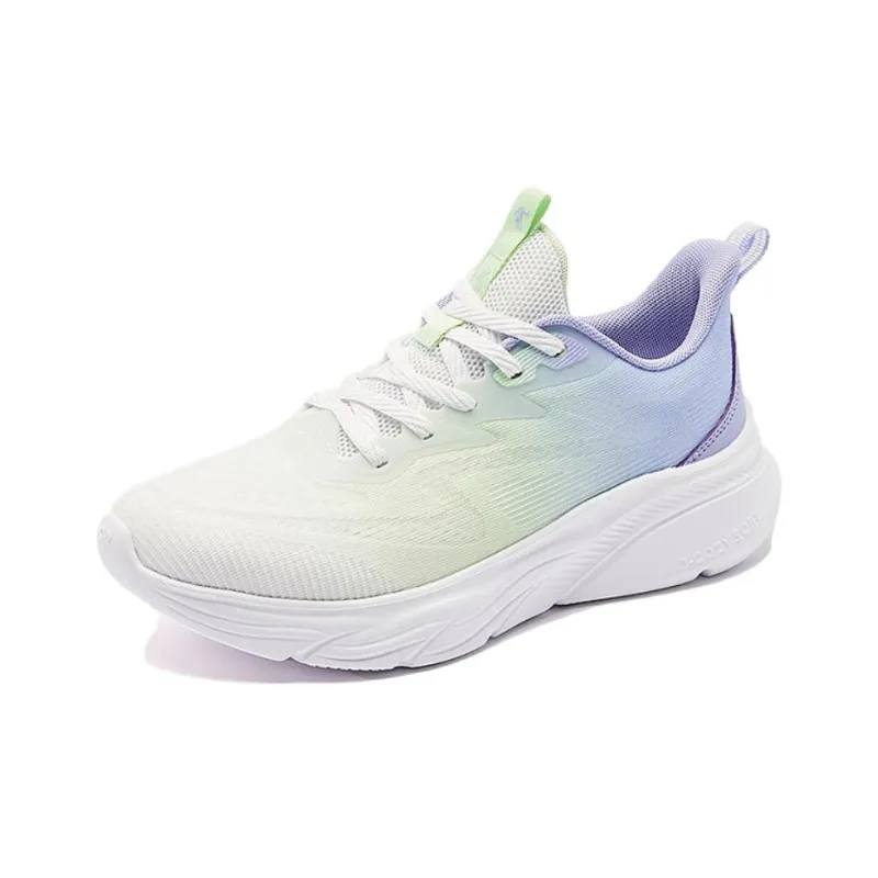 QIAODAN Yuebu 2.0 Wear Resistant Breathable Slip Resistant Low Top Q COZY SOFT Running Shoes Women's White Cyan Purple-2