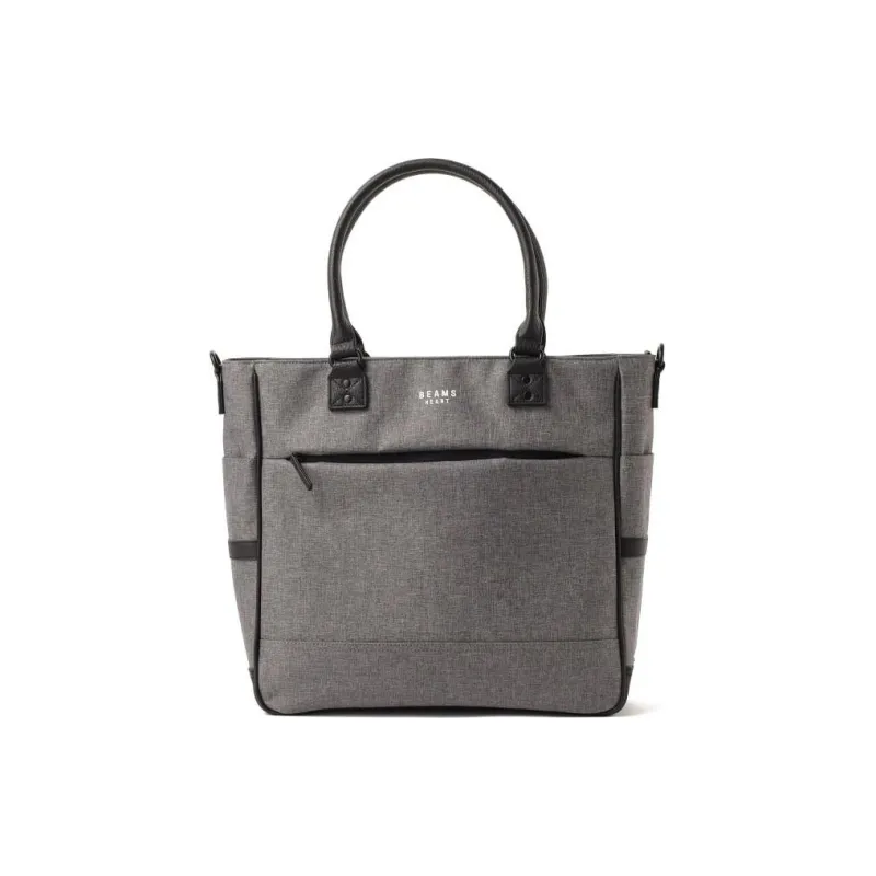 Beams Polyester Bonded Synthetic Leather Shoulder Bag Crossbody Bag Handbag Men's Charcoal Gray/Black-1