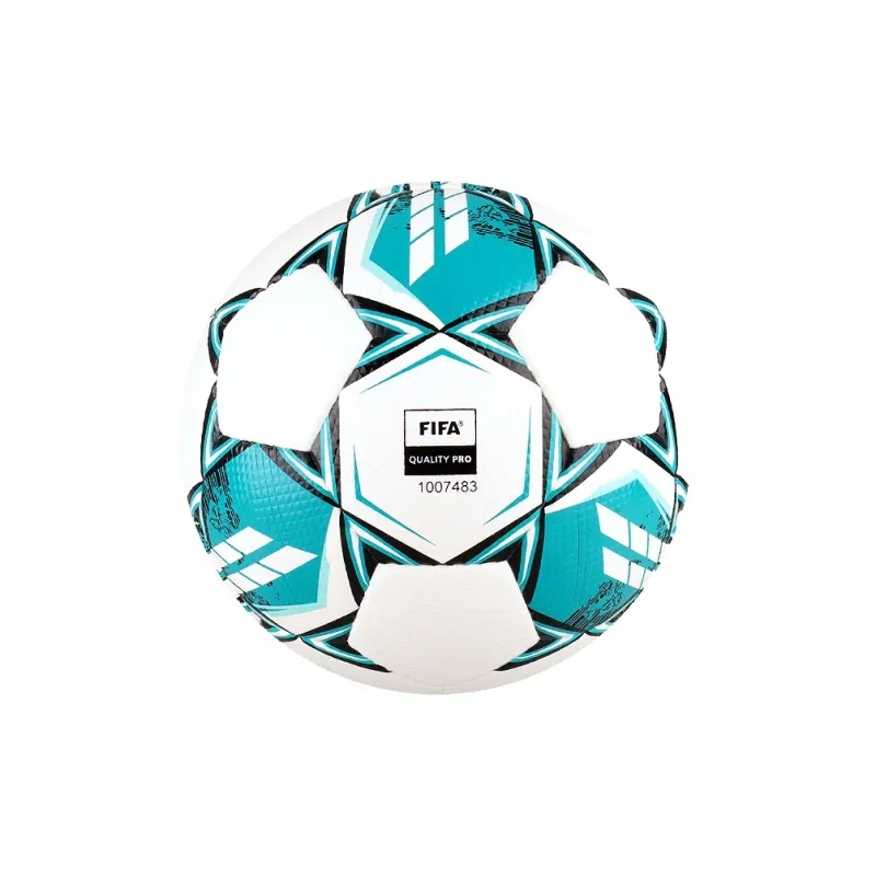 SELECT Size 5 Soccer PU Hand Stitched Soccer Ball Unisex White Cyan-2