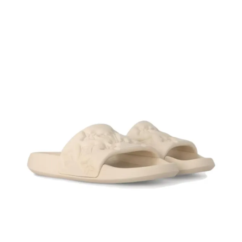 LOUIS VUITTON Waterfront Abrasion Resistant Slide Slippers Men's Beige-2