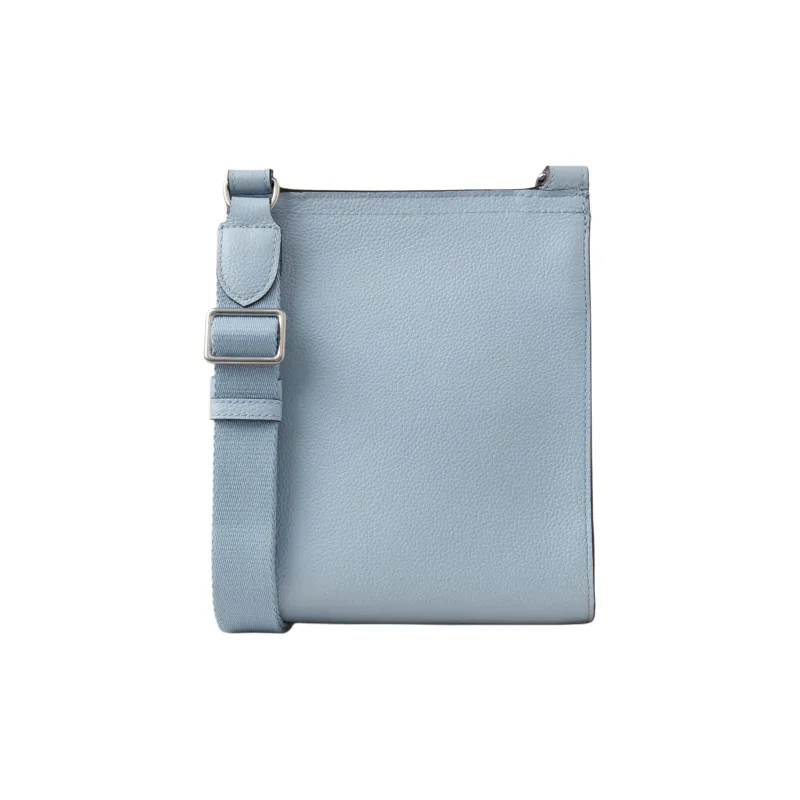 Mulberry Grain Leather Messenger Bag, Handbag, Shoulder Bag, Crossbody Bag Small Size Women's Blue Poplin-2