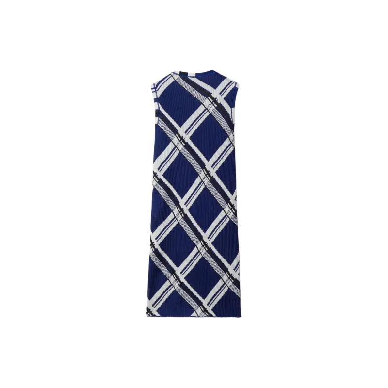 Burberry Check Printed Ribbed Sleeveless Dress-1