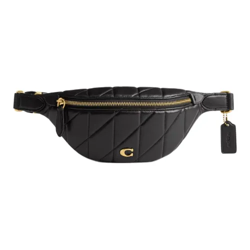 COACH Nappa Leather Fanny Pack Large Size Women's Black
