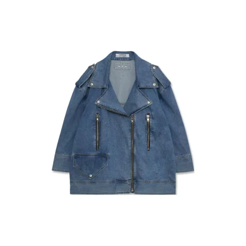 KIMHEKIM Denim Jackets Unisex Blue