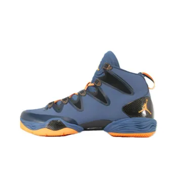 Jordan Air Jordan 28 Cushioning Wear Resistant Mid Top Vintage Basketball Shoes Men's Blue