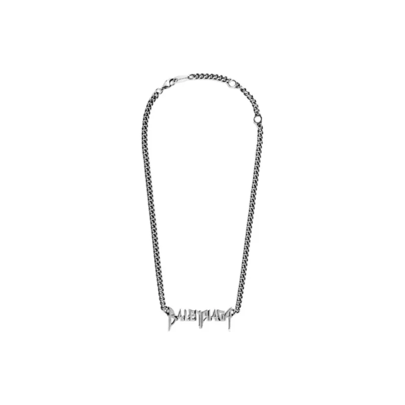 Balenciaga Brass Metal Necklaces Women's Silver-1