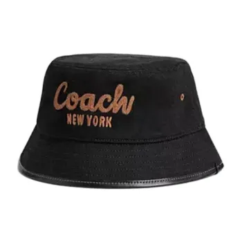 COACH Cotton Bucket Hats Unisex Black