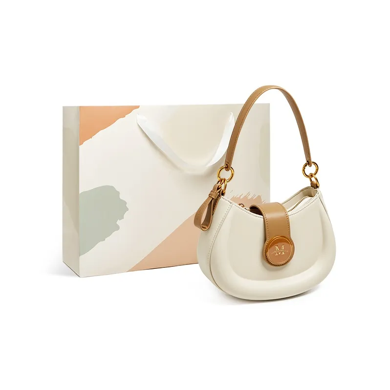 15 MINS Synthetic Leather Shoulder Bag Crossbody Bag Shoulder Bag Regular Women's Ecru & Apricot/Midnight Black/Coffee-0