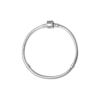 Pandora Moments Barrel Clasp Snake Chain Bracelet Silver
