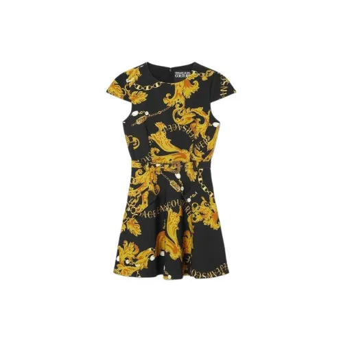 VERSACE JEANS COUTURE Short-Sleeved Dresses Women's Black/Gold