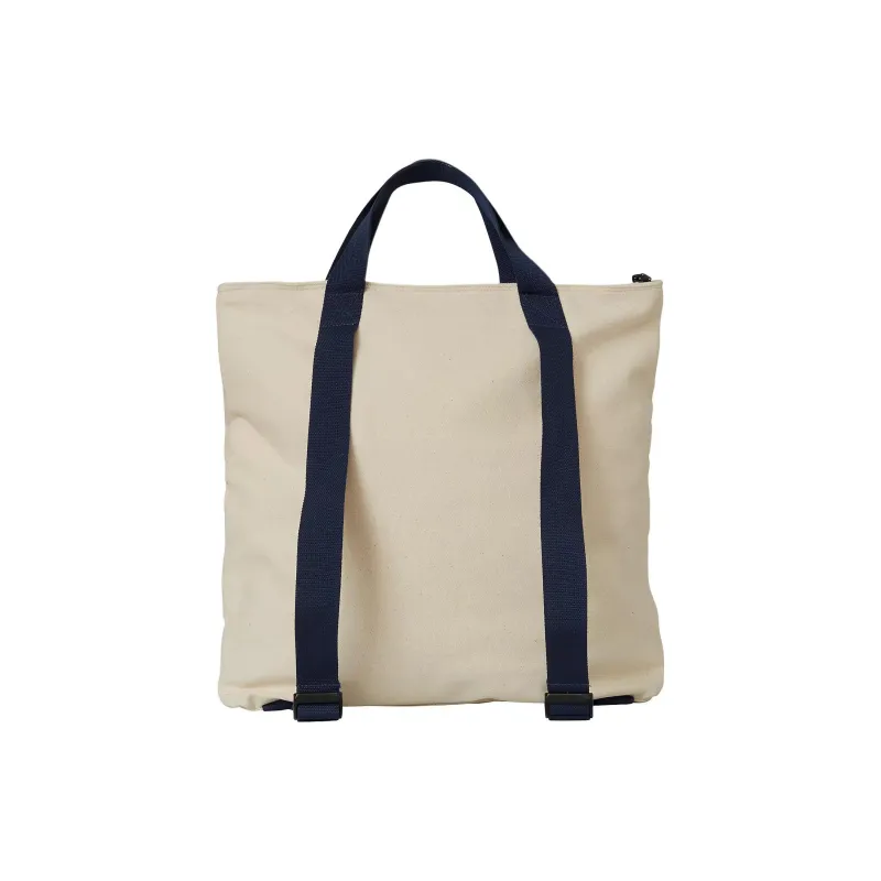 New Balance Cotton Patchwork Canvas Handbag Backpack Regular Unisex Marine Blue-1