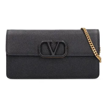 Valentino GARAVANI Leather Wallet, Shoulder Bag Women's Black
