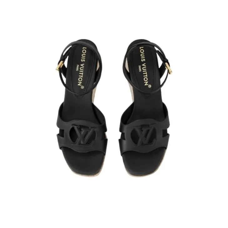 LOUIS VUITTON Isola Strap Sandals 4cm Women's Black-4
