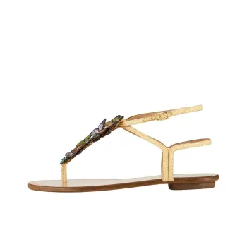 AQUAZZURA Papillon Strap Sandals Women's Gold