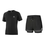 Two-Piece Set (Black Short-Sleeved Shirt+Black Swimming Shorts)