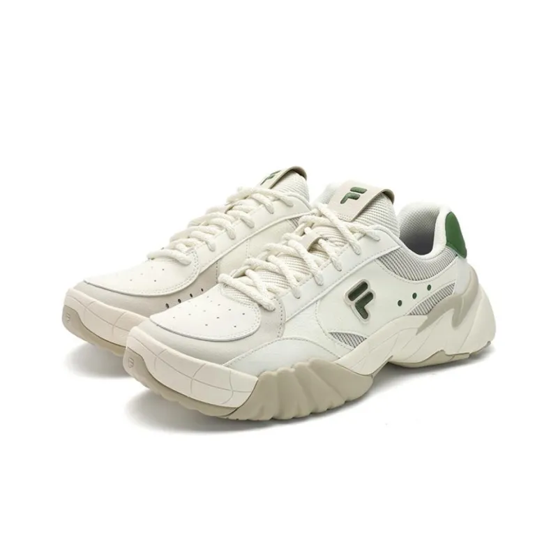 FILA FUSION TRIBE Anti-Slip Wear-Resistant Low-Top Casual Shoes Men's White Gray-1