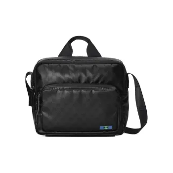 GUCCI Canvas With Leather Messenger Bag Handbag Shoulder Bag Crossbody Bag Men's Black