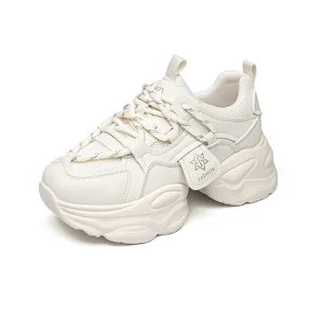 QIAONAI Anti Slip And Wear Resistant Height Increasing Low Top Chunky Sneakers Women's