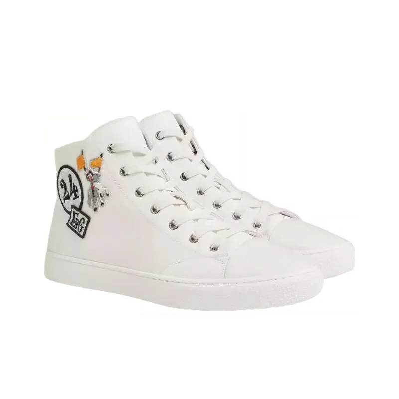 HERMES Illico Non slip Lightweight High Top Skateboard Shoes Men's White-2