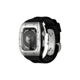 Silver Bezel Black Case, Black Strap