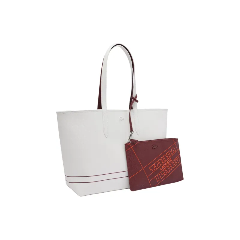 LACOSTE PVC Tote Bag Shopping Bag Handbag Women's White-2