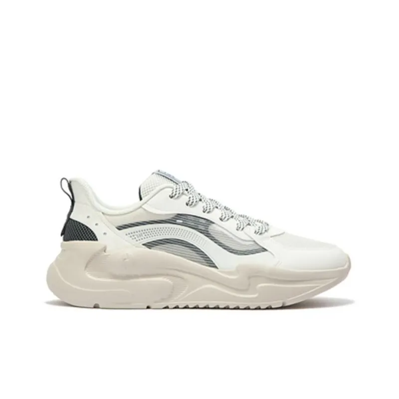 361° Yunshu 4.0 Cushioning Wear Resistant Low Top Casual Shoes Men's White Black-1