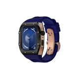 Black Bezel Rose Case, Blue Strap