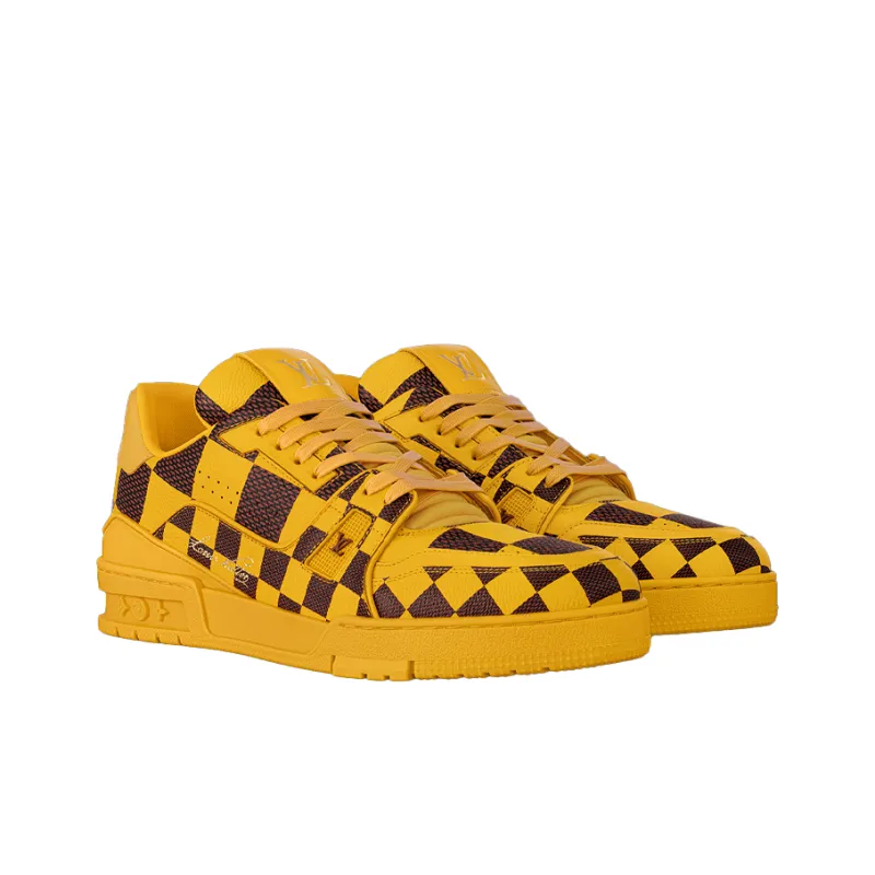 LOUIS VUITTON LV Trainer Sneaker Damier Pop Yellow-2
