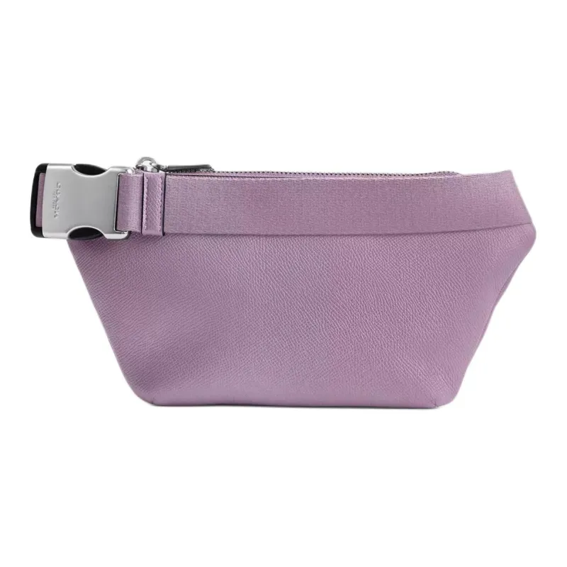 COACH Cross Grain Leather With Coated Canvas Sling Bag, One Shoulder, Crossbody, Fanny Pack Medium Size Men's Purple-2