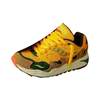 Bodega x Saucony Grid Shadow 2 Slip Resistant Low Top Casual Running Shoes Men's Yellow