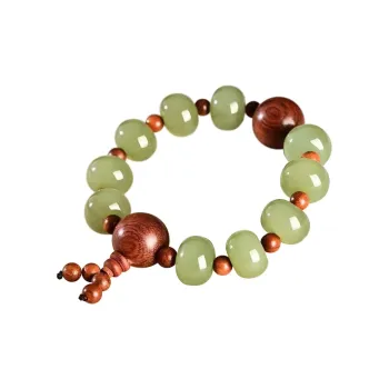 GOLDFISH ALLEY Bracelets Pale Greenish White Jade Men's