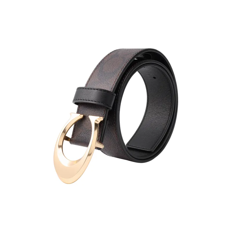 COACH Cow Leather Monogram Belt Men's Dark Brown Width 3.8cm-2
