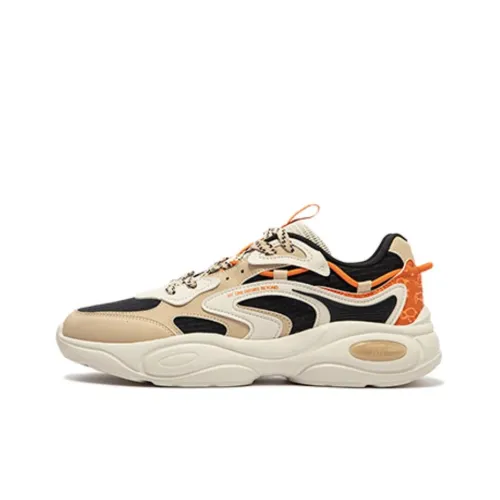 361° Anti Slip Wear Resistant Low Top Casual Shoes Men's Beige Black