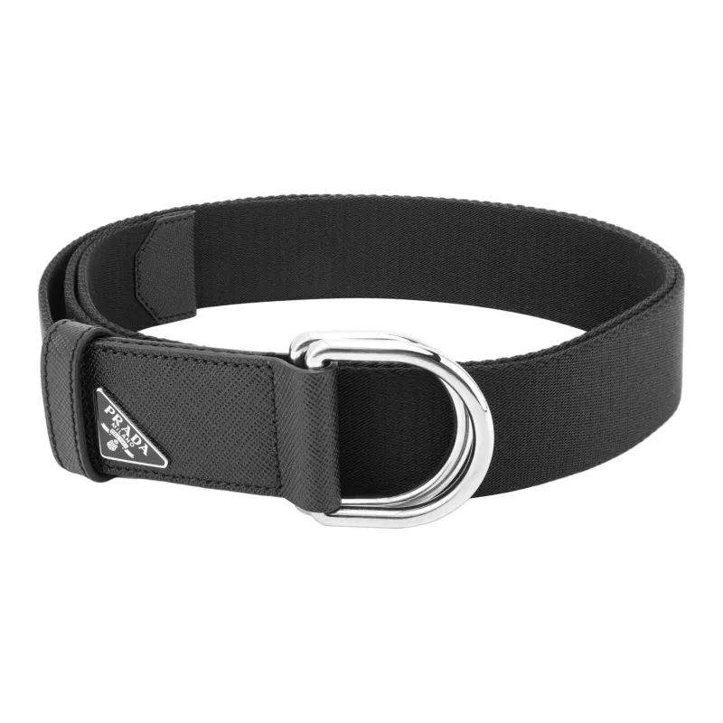 PRADA Logo Plaque Woven Belt-0