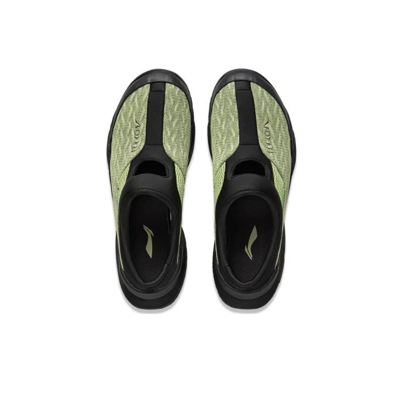 LiNing CF Tracing Collection Hiking Slipper Cushioning Wear Resistant Low Top Casual Shoes Unisex Black Green-3