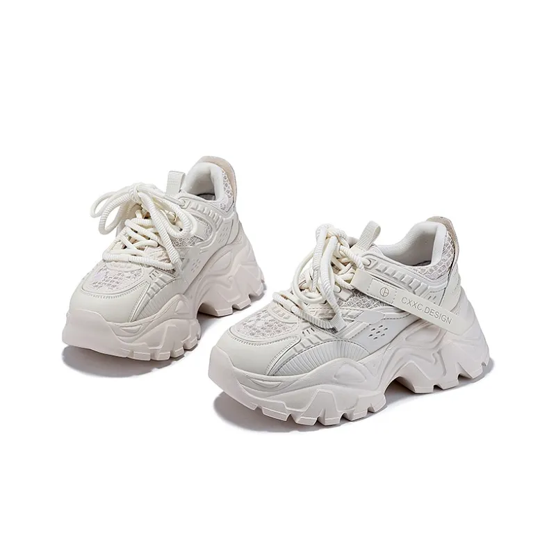 SELAIYA Low Top Chunky Sneakers Women's White-2