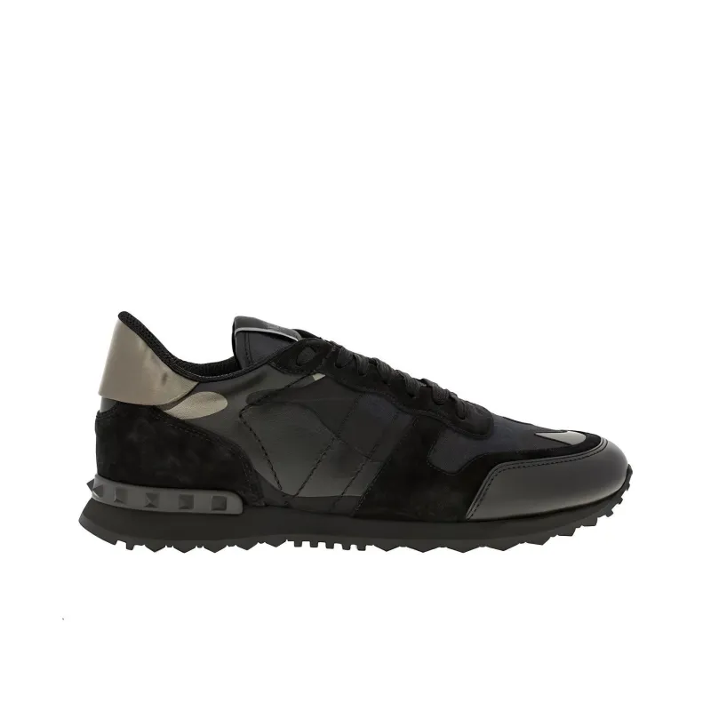 Valentino Rockrunner Low Top Sports Casual Shoes Men's Black-1