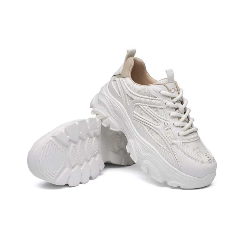 QIAONAI Abrasion-Resistant Low-Top Chunky Sneakers Women's-3