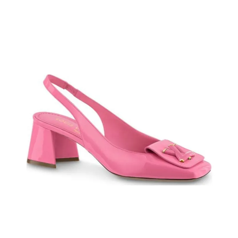 LOUIS VUITTON Shake Chunky Heel High Heels 5.5cm Women's Pink-1
