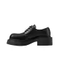 Black, Cow Split Leather, Thick Heel Version, 5.5cm