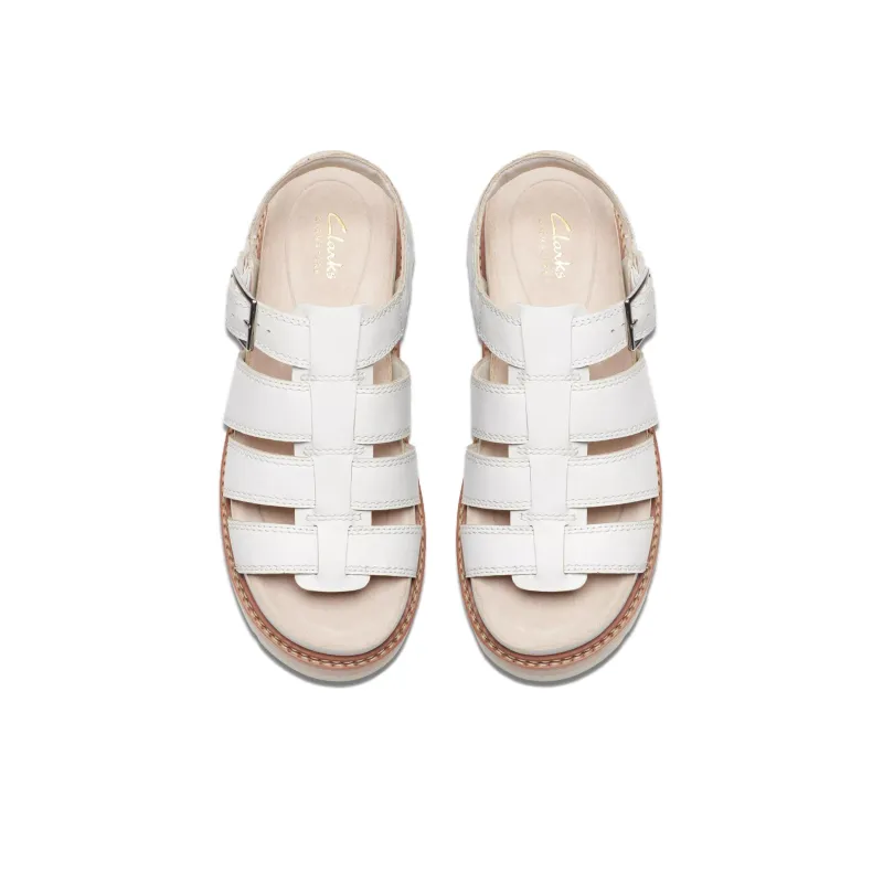 Clarks Roman Sandals Women's White-2